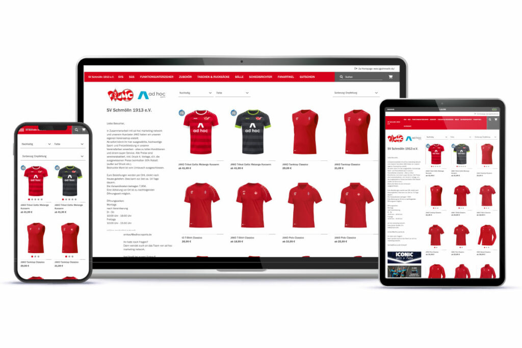 Vereins-Onlineshops & Teamshops